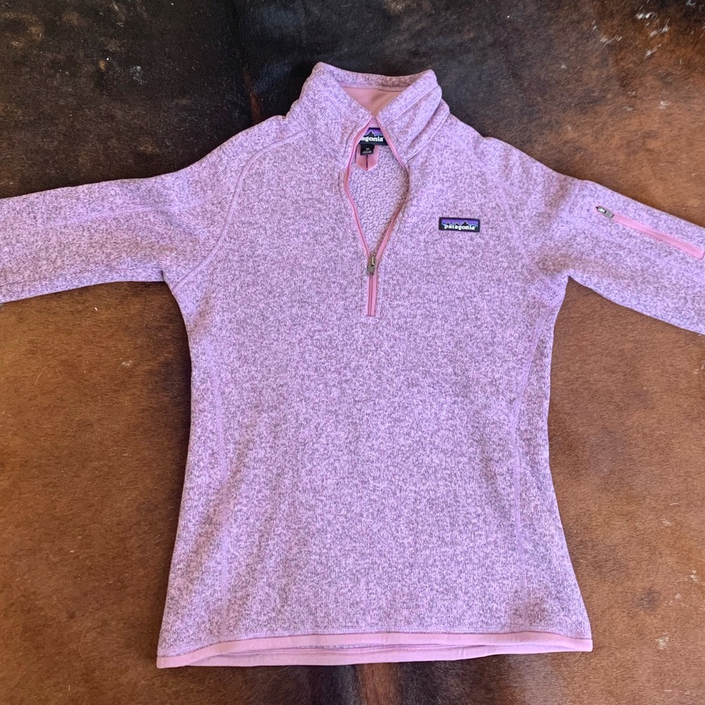 Purple Patagonia better sweater 1/4 zip fleece